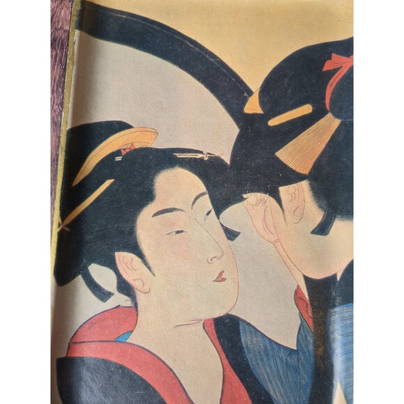 Vtg Japanese Ukiyo-e Geisha Catchall Tray 8x5 Kitagawa Utamaro‎ Art Decor Retro - Picture 4 of 8